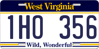 WV license plate 1HO356