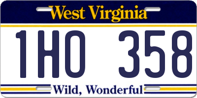 WV license plate 1HO358