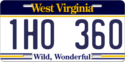 WV license plate 1HO360
