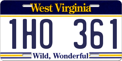 WV license plate 1HO361