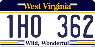 WV license plate 1HO362