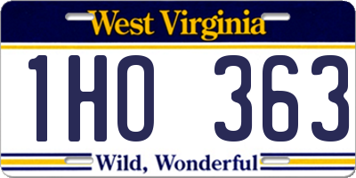 WV license plate 1HO363