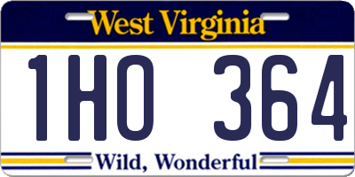 WV license plate 1HO364