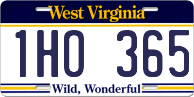 WV license plate 1HO365