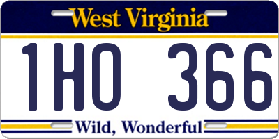WV license plate 1HO366