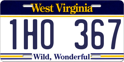 WV license plate 1HO367