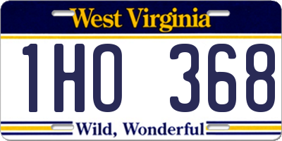 WV license plate 1HO368