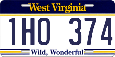 WV license plate 1HO374