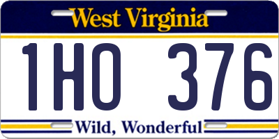 WV license plate 1HO376