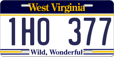 WV license plate 1HO377