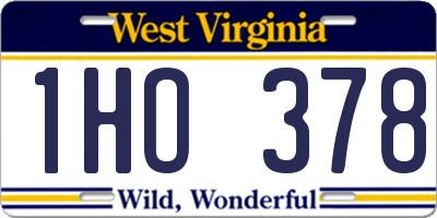 WV license plate 1HO378