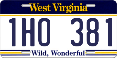 WV license plate 1HO381