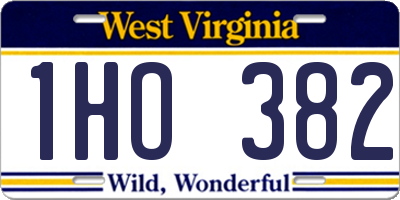WV license plate 1HO382