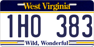 WV license plate 1HO383