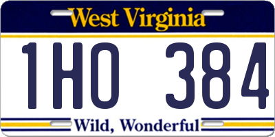 WV license plate 1HO384