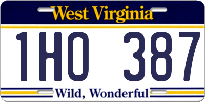 WV license plate 1HO387
