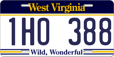 WV license plate 1HO388