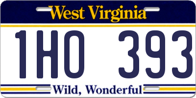 WV license plate 1HO393