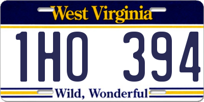 WV license plate 1HO394