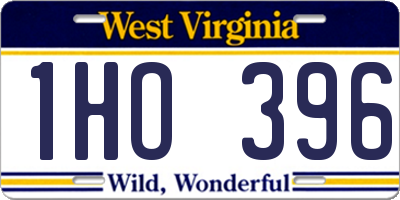 WV license plate 1HO396