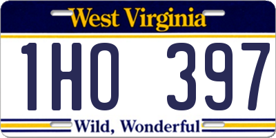WV license plate 1HO397