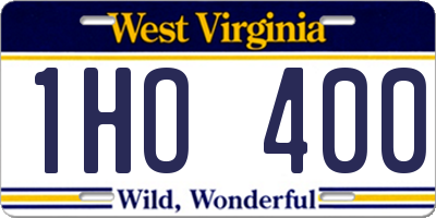 WV license plate 1HO400