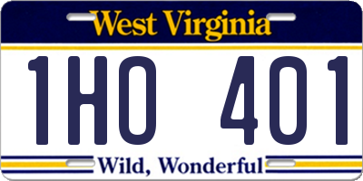 WV license plate 1HO401