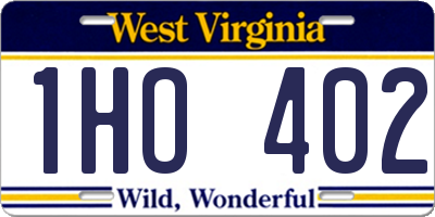 WV license plate 1HO402