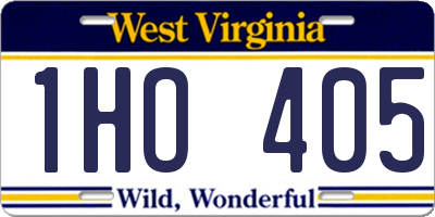 WV license plate 1HO405