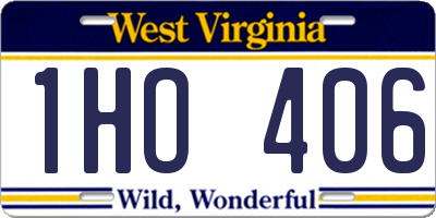 WV license plate 1HO406
