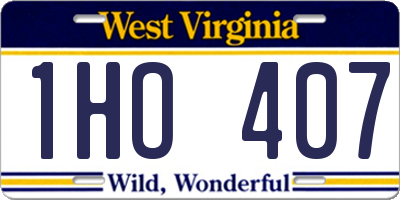 WV license plate 1HO407