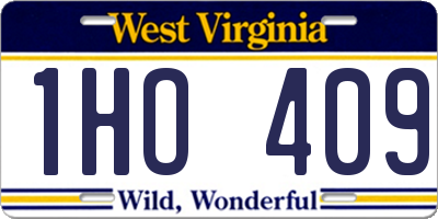WV license plate 1HO409