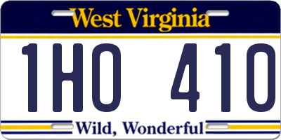 WV license plate 1HO410