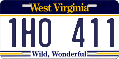 WV license plate 1HO411