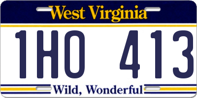WV license plate 1HO413