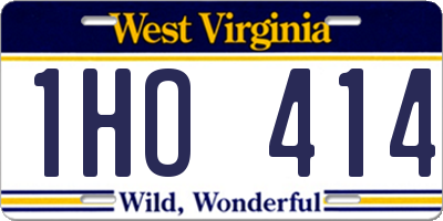 WV license plate 1HO414