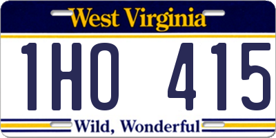 WV license plate 1HO415