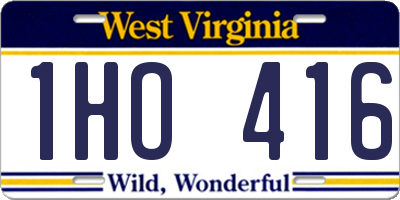 WV license plate 1HO416