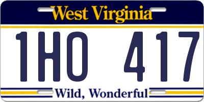 WV license plate 1HO417