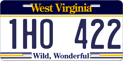 WV license plate 1HO422