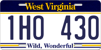 WV license plate 1HO430