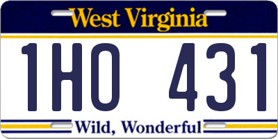 WV license plate 1HO431