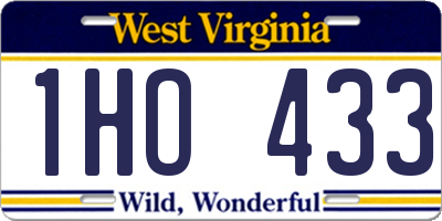 WV license plate 1HO433