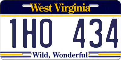 WV license plate 1HO434