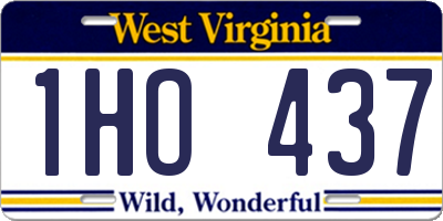 WV license plate 1HO437