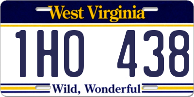 WV license plate 1HO438