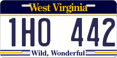 WV license plate 1HO442