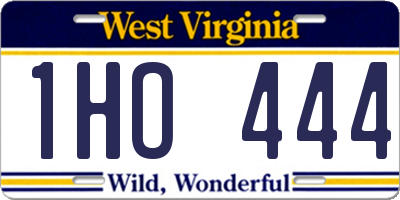 WV license plate 1HO444