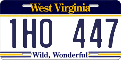 WV license plate 1HO447