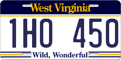 WV license plate 1HO450